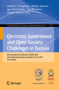 Cover: Electronic Governance and Open Society: Challenges in Eurasia - Springer