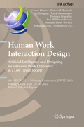 Cover: Human Work Interaction Design. Artificial Intelligence and Designing for a Positive Work Experience in a Low Desire Society - Springer