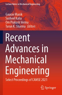 Enlarge image Cover: Recent Advances in Mechanical Engineering - Springer