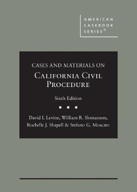 Abbildung von: Cases and Materials on California Civil Procedure - Foundation Press