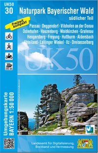 Abbildung von: UK50-30 Naturpark Bayerischer Wald - südlicher Teil - Landesamt für Digitalisierung, Breitband und Vermessung, Bayern