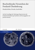 Cover: Beschreibendes Verzeichnis der Freidank-&Uuml;berlieferung - Hirzel