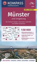 Cover: KOMPASS Fahrradkarte 3212 M&uuml;nster und Umgebung mit Knotenpunkten 1:50.000 - KOMPASS-Karten