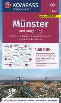 Abbildung von: KOMPASS Fahrradkarte 3212 Münster und Umgebung mit Knotenpunkten 1:50.000 - KOMPASS-Karten