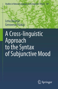 Enlarge image Cover: A Cross-linguistic Approach to the Syntax of Subjunctive Mood - Springer