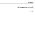 Cover: Caritas abundat in omnia - BoD - Books on Demand