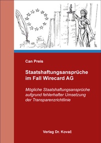 Bild: Staatshaftungsansprüche im Fall Wirecard AG - Kovac, Dr. Verlag