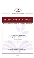 Cover: Le discours rapport&eacute; : une question de genre ? - EME editions
