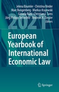Cover: European Yearbook of International Economic Law 2021 - Springer