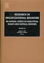 Cover: Research in Organizational Behavior: Volume 26 - JAI Press Inc.