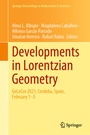 Cover: Developments in Lorentzian Geometry - Springer