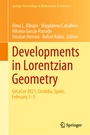 Cover: Developments in Lorentzian Geometry - Springer