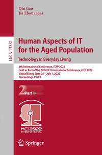 Abbildung von: Human Aspects of IT for the Aged Population. Technology in Everyday Living - Springer