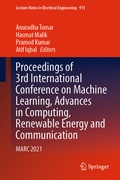 Cover: Proceedings of 3rd International Conference on Machine Learning, Advances in Computing, Renewable Energy and Communication - Springer