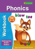 Cover: Phonics Workbook 2 for Kindergarten, Grade 1 and Grade 2 ELA Linked to Common Core Standards - Perfect for classroom or home - Ages 5-8 - Foxton Books
