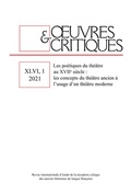 Cover: OEUVRES & CRITIQUES, XLVI, 1 (2021) - Narr Francke Attempto
