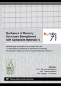 Cover: Mechanics of Masonry Structures Strengthened with Composite Materials IV - Trans Tech Publications Ltd