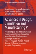 Cover: Advances in Design, Simulation and Manufacturing V - Springer