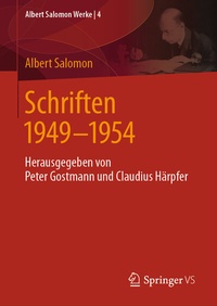 Abbildung von: Schriften 1949 - 1954 - Springer VS