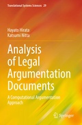 Cover: Analysis of Legal Argumentation Documents - Springer