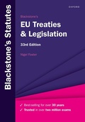 Cover: Blackstone's EU Treaties & Legislation - Oxford University Press