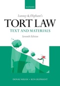 Cover: Lunney & Oliphant's Tort Law - Oxford University Press