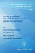 Cover: Gesetzesverst&auml;ndlichkeit aus rechtslinguistischer Perspektive. - Duncker & Humblot