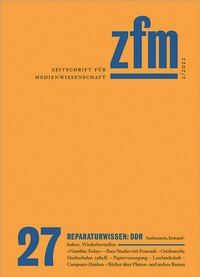 Abbildung von: Zeitschrift für Medienwissenschaft 27 - transcript