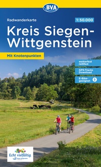 Abbildung von: Radwanderkarte BVA Kreis Siegen-Wittgenstein mit Knotenpunkten 1:50.000, reiß- und wetterfest, GPS-Tracks Download, E-Bike-geeignet - BVA BikeMedia