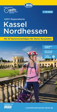 Abbildung von: ADFC-Regionalkarte Kassel Nordhessen, 1:75.000, mit Tagestourenvorschlägen, reiß- und wetterfest, E-Bike-geeignet, GPS-Tracks-Download - BVA BikeMedia