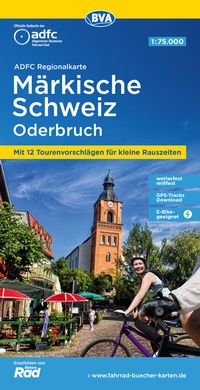 Abbildung von: ADFC-Regionalkarte Märkische Schweiz Oderbruch, 1:75.000, mit Tagestourenvorschlägen, reiß- und wetterfest, E-Bike-geeignet, GPS-Tracks Download - BVA BikeMedia