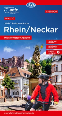 Abbildung von: ADFC-Radtourenkarte 20 Rhein /Neckar 1:150.000, reiß- und wetterfest, E-Bike geeignet, GPS-Tracks Download, mit Bett+Bike Symbolen, mit Kilometer-Angaben - BVA BikeMedia