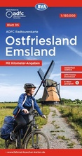Cover: BVA ADFC Radtourenkarte Ostfriesland / Emsland 1:150.000 - BVA Karten und B&uuml;cher