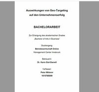 Abbildung von: Auswirkungen von Geo-Targeting auf den Unternehmenserfolg - Books on Demand