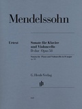 Cover: Felix Mendelssohn Bartholdy - Violoncellosonate D-dur op. 58 - Henle, G&uuml;nter