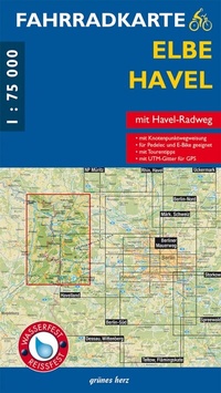 Abbildung von: Fahrradkarte Elbe, Havel - grünes herz