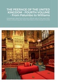 Cover: THE PEERAGE OF THE UNITED KINGDOM - FOURTH VOLUME - From Palumbo to Williams - Lulu.com