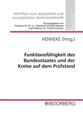 Abbildung von: Funktionsfähigkeit des Bundesstaates und der Kreise auf dem Prüfstand - Boorberg