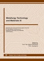 Cover: Metallurgy Technology and Materials IX - Trans Tech Publications Ltd