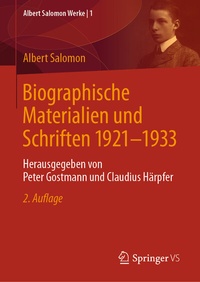 Abbildung von: Biographische Materialien und Schriften 1921-1933 - Springer VS