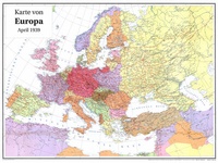 Abbildung von: Historische Karte: EUROPA im April 1939 (gerollt) - Verlag Rockstuhl