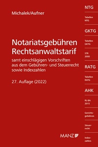Abbildung von: Notariatsgebühren - Rechtsanwaltstarif - Manz