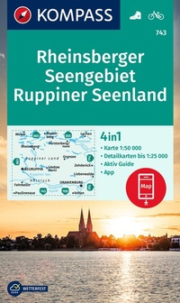 Abbildung von: KOMPASS Wanderkarte 743 Rheinsberger Seengebiet, Ruppiner Seenland 1:50.000 - KOMPASS-Karten
