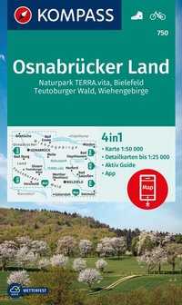 Abbildung von: KOMPASS Wanderkarte 750 Osnabrücker Land, NP TERRA.vita, Bielefeld, Teutoburger Wald, Wiehengeb. 1:50.000 - KOMPASS-Karten