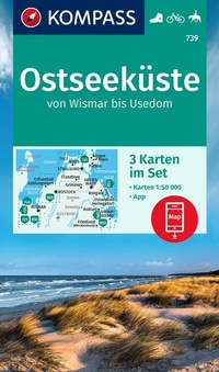 Abbildung von: KOMPASS Wanderkarten-Set 739 Ostseeküste von Wismar bis Usedom (3 Karten) 1:50.000 - KOMPASS-Karten