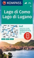 Cover: KOMPASS Wanderkarte 91 Lago di Como, Lago di Lugano 1:50.000 - KOMPASS-Karten