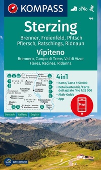 Abbildung von: KOMPASS Wanderkarte 44 Sterzing/Ratschings/Ridnaun/Pfitsch 1:50.000 - KOMPASS-Karten