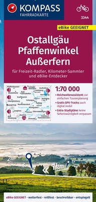 Abbildung von: KOMPASS Fahrradkarte 3344 Ostallgäu, Pfaffenwinkel, Außerfern 1:70.000 - KOMPASS-Karten