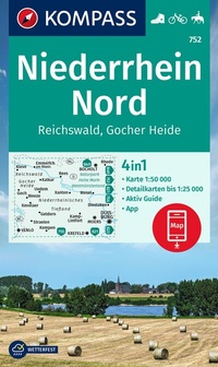 Abbildung von: KOMPASS Wanderkarte 752 Niederrhein Nord, Reichswald 1:50.000 - KOMPASS-Karten