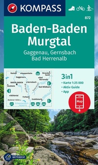 Abbildung von: KOMPASS Wanderkarte 872 Baden-Baden, Murgtal, Gaggenau, Gernsbach, Bad Herrenalb 1:25.000 - KOMPASS-Karten
